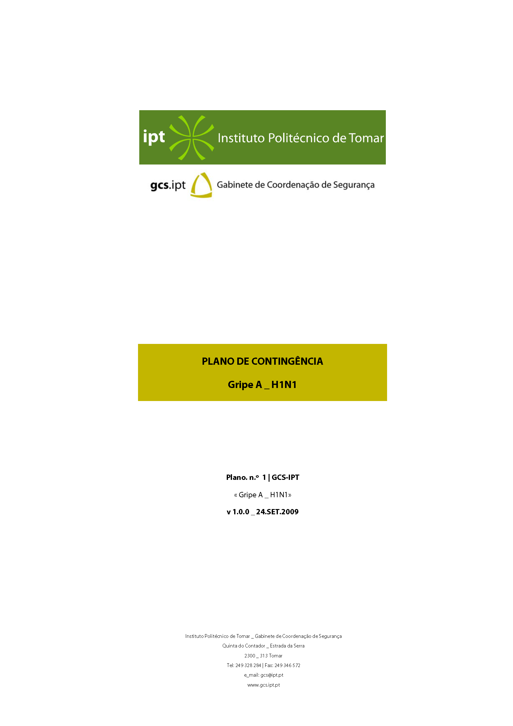 Plano de Contingncia do Instituto Politcnico de Tomar